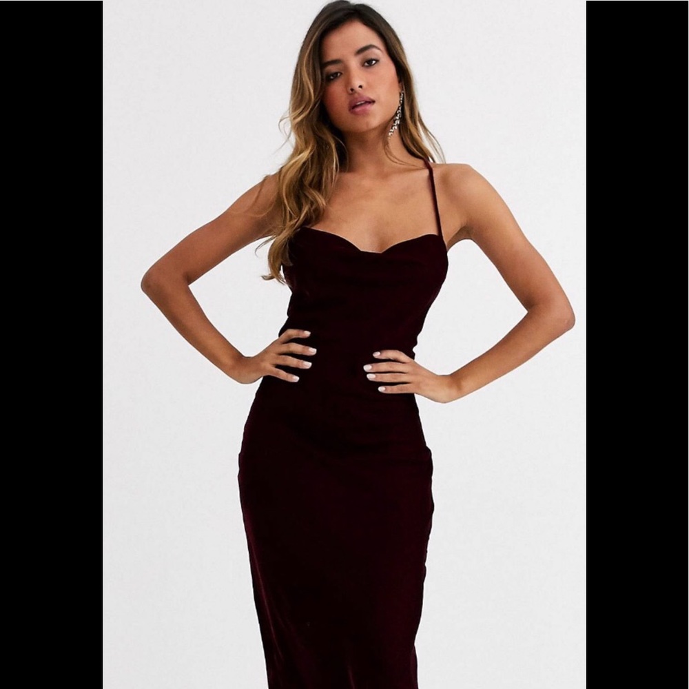 ASOS Design Cami Midi Slip Velvet Dress